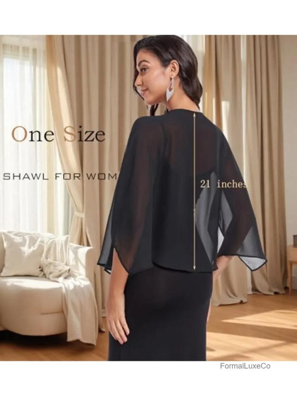 Chiffon Soft Shawl Wrap for Evening Dresses Wedding Guest Party Cover Up